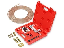 Brake Line Repair Kit 3/16 25FT Copper Pipe Single Double Flaring Tool Fittings