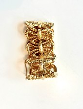 Vintage Jomaz Signed Gold Bow Link Bracelet Joseph Mazer Mid-Century Jewelry