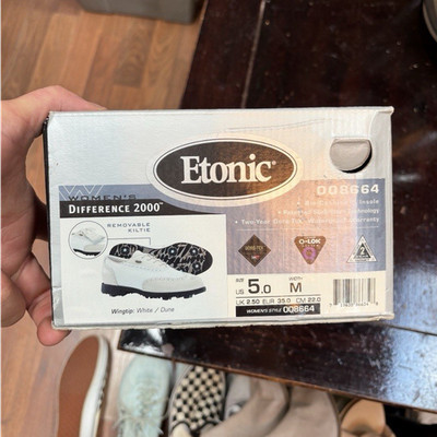 Etonic Difference 2000 Men's Leather Golf Sneakers White/Dune US 5 M 008664