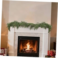 Realistic Christmas Garland Decorations - 1pcs Upgraded Real Touch Greenery 6ft