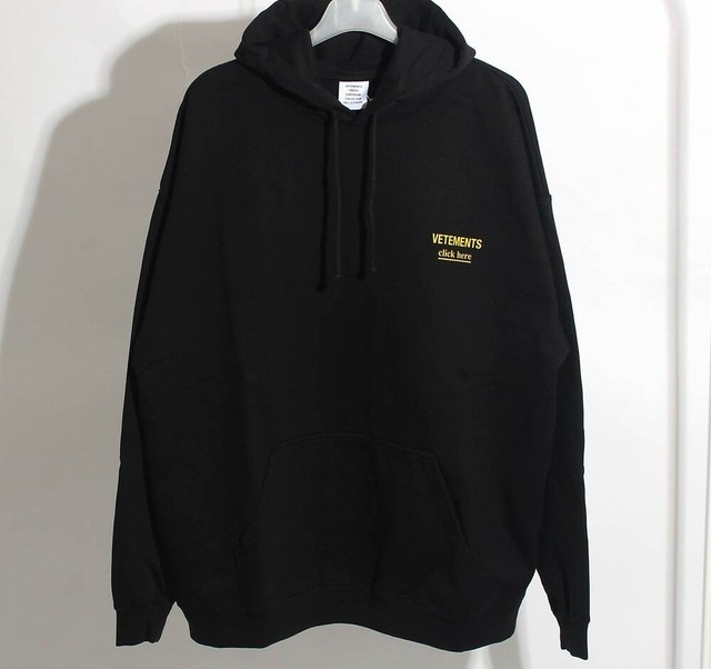 vetements Oversized Click Here Hoodie Black 22FW 34766130