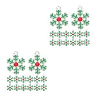 2 Pack Schneeflocken Perlen Schneeflocken-AnhäNger Weihnachtsschneeflake