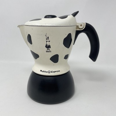 Bialetti Mukka Express 2 Cup Cow Print Stovetop Cappuccino Maker Moka Pot