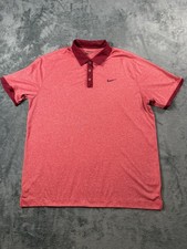 Nike Golf Polo Shirt Mens XL Red Dri Fit Tour Performance Short Sleeve Golf