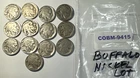 Lot of 13 Buffalo Nickels Assorted Years w/ 1923 1928 1929 1930 COBM-9415
