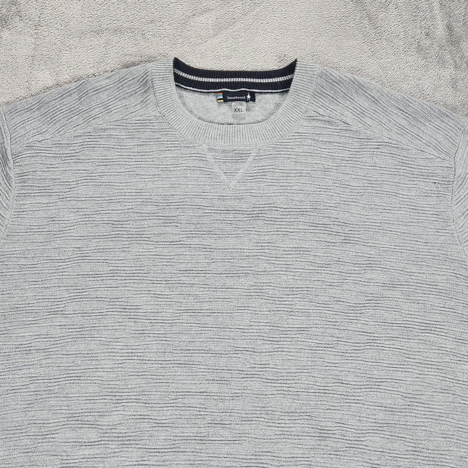 Smartwool Sweater Mens XXL Gray Brookline Textured Wool Blend - Image 4 of 4