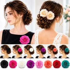 6pcs Bridal Rose Flower Hairpin Brooch Wedding Bridesmaid Party Hair Clip Lot 5"