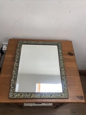 Antique Brass Framed Beveld Glass Mirror 