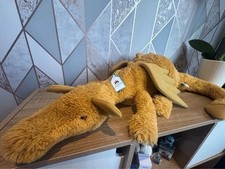 AUTHENTIC   NWT Jellycat Golden Dragon - HUGE 26  - RETIRED  VERY RARE  HTF 