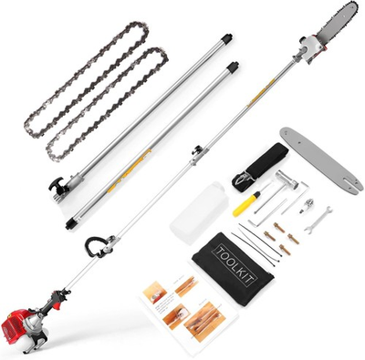 #ad HOT！58CC Gas Pole Saw Extendable Tree Trimmer 2 Stroke Gas Powered Branch Pruner $179.99