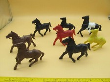 VTG SET OF 8 PLASTIC HORSES  MARX, LIDO, MPC, TIM-MEE 