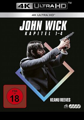 John Wick - Kapitel 1+2+3+4 / Alle 4 Teile Uncut - 4K Ultra HD # UHD-NEU