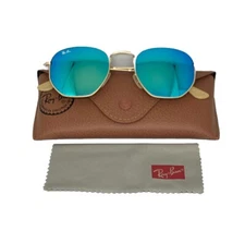 Vintage Authentic RAY BAN Hexagonal Gold Mirror Blue Sunglasses 3548N 001/9O