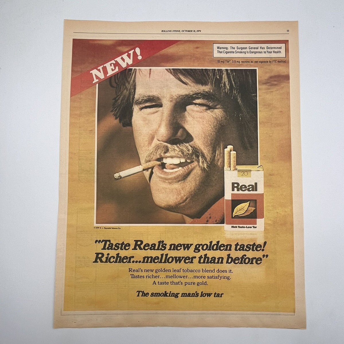 10mg cigarette Real Cigarettes 1979 Vtg Print Ad 11
