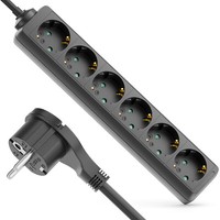 6 Fach Steckdosenleiste Flachstecker Mehrfachsteckdose Stromleiste 5M Kabel
