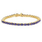Oval Cut Simulated Tanzanite Tennis Bracelet Solid 925 Sterling Silver