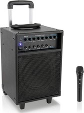 Pyle Wireless Portable Pa System-400w Bluetooth Compatible Rechargeable Black