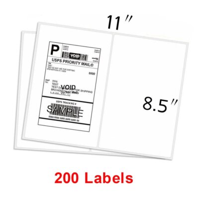 220-4400 Half Sheet Shipping Labels 8.5x5.5 Self Adhesive Label 2 Per - Foto 6