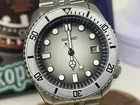 Seiko Men's Diver Watch - 7002-7001 Refurbished Vintage Diver White Dial Sliver