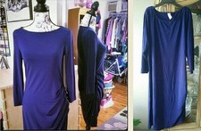 New Womens sz 2x avon blue side gather dress