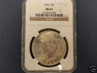 1922 Peace Dollar  NGC MS 64 GEM BU BRIGHT WHITE!!!!