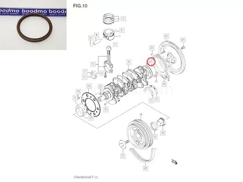 Crankshaft seal for Suzuki Ertiga K15B Engine 11342M68K10 - Picture 3 of 5