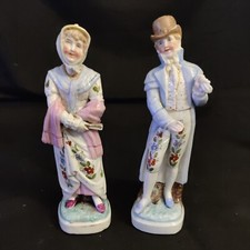 Pair x2 Antique German porcelain Conta & Boehme Gentleman & lady figurines