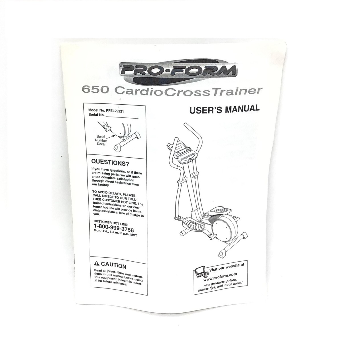Proform Xp 615 Trainer Manual Proform Viewpoint 650 Cross