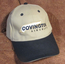 Covington Aircraft Strapback Hat Cap Adjustable Tan Blue