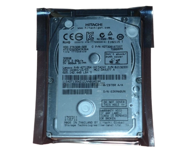 NEW Hitachi HTS723232A7A364 320GB 7200RPM SATA 3Gb/s 2.5in Laptop Hard Drive - Image 2 of 4