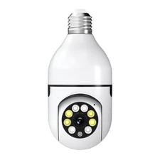 1-5X Lot 1080P E27 Light Bulb Security Camera Wireless WiFi 360° IR Night Smart~