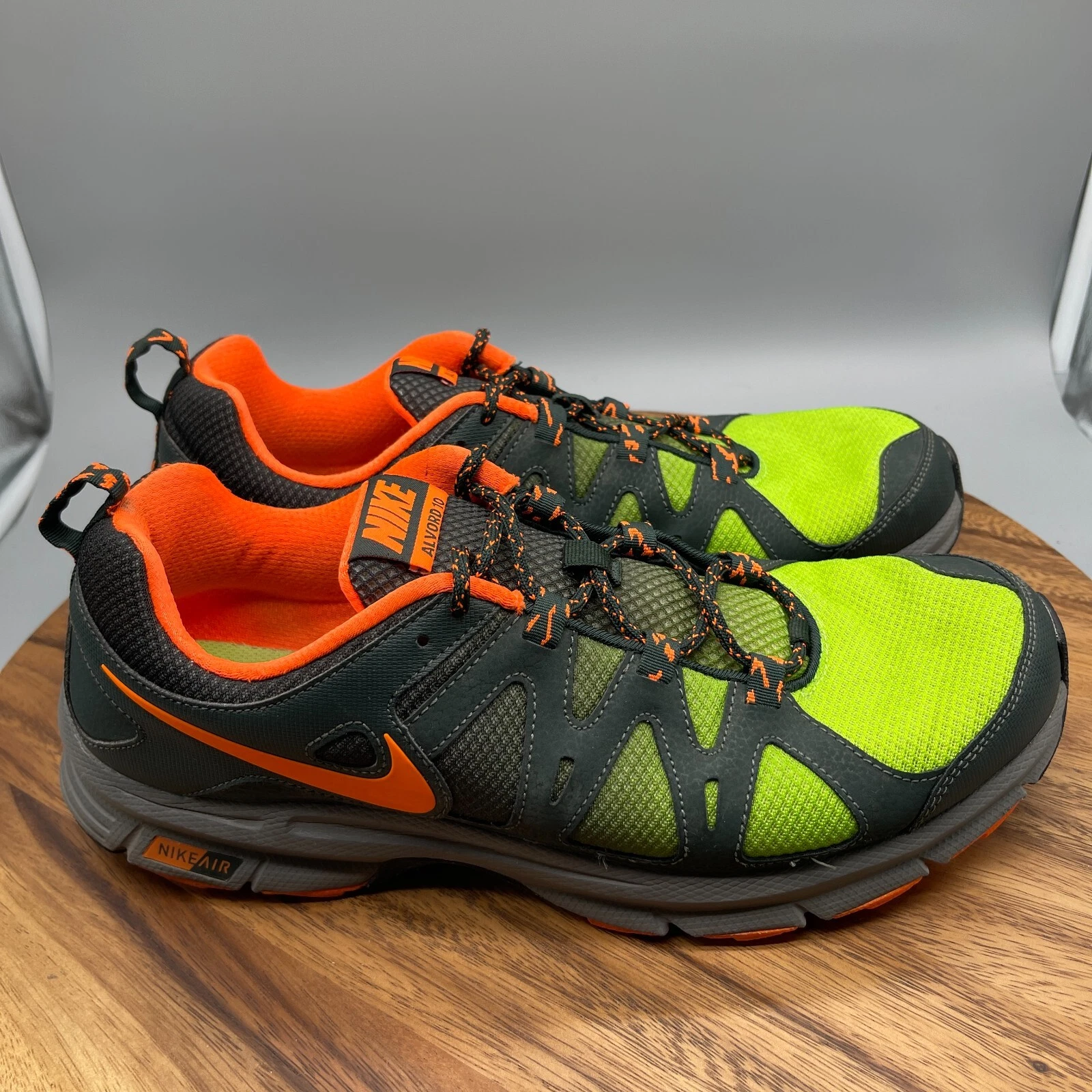 Nike Air Alvord 10 Shoes Mens Size 13 Black Spruce/Lime Trail Running Hiking