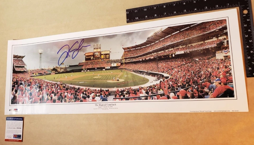 Póster fotográfico firmado por Tim Salmon 9,5x27 The Magical Comeback (PSA) de los Angelinos de béisbol Foto 3 de 4