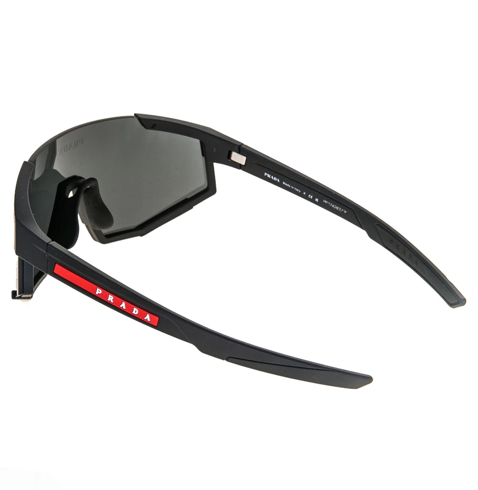 Gafas de sol deportivas PRADA 04W Linea Rossa IMPAVID negras envolventes piloto unisex PS04WS Foto 4 de 4