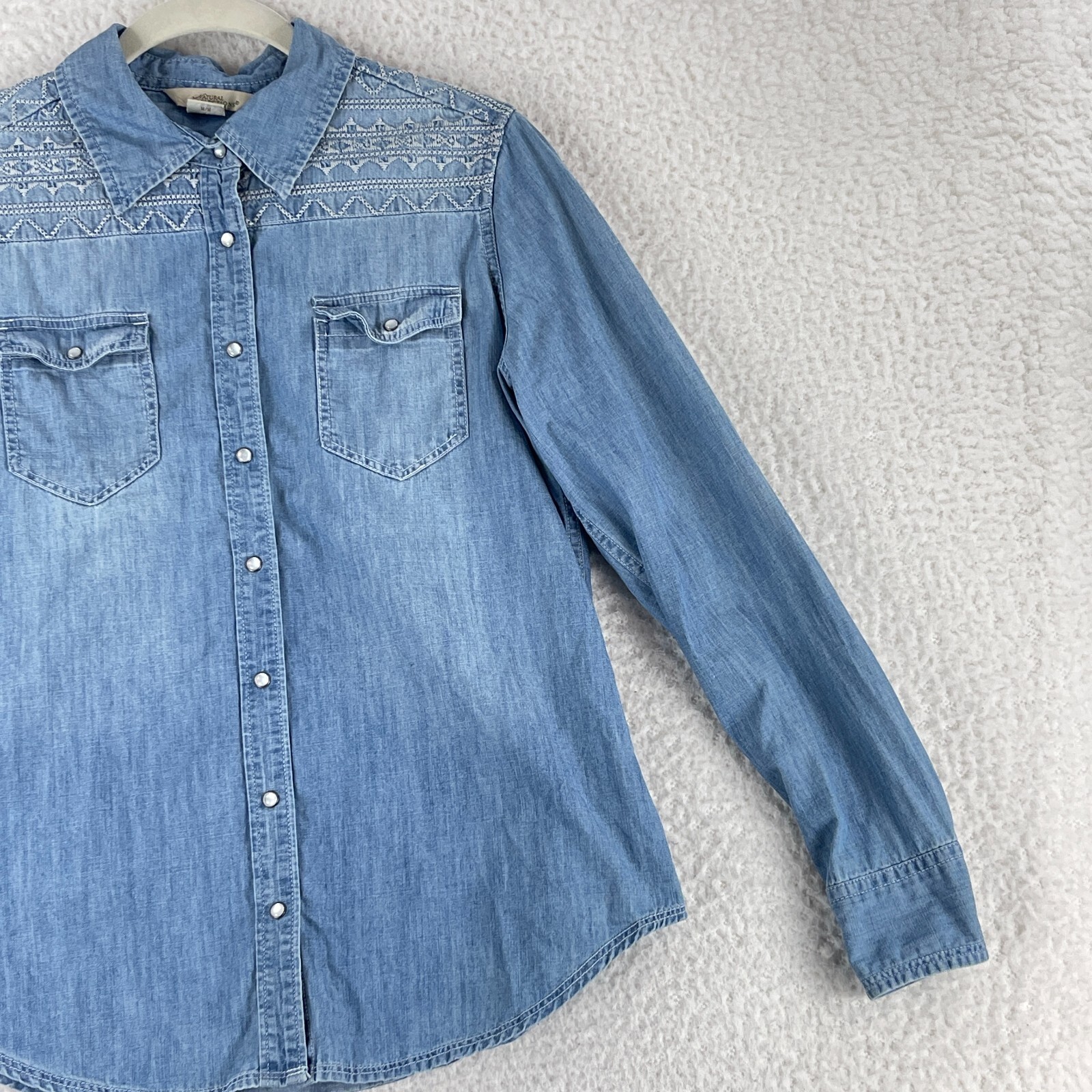 Natural Reflections Snap Button Shirt Womens Medi… - image 4