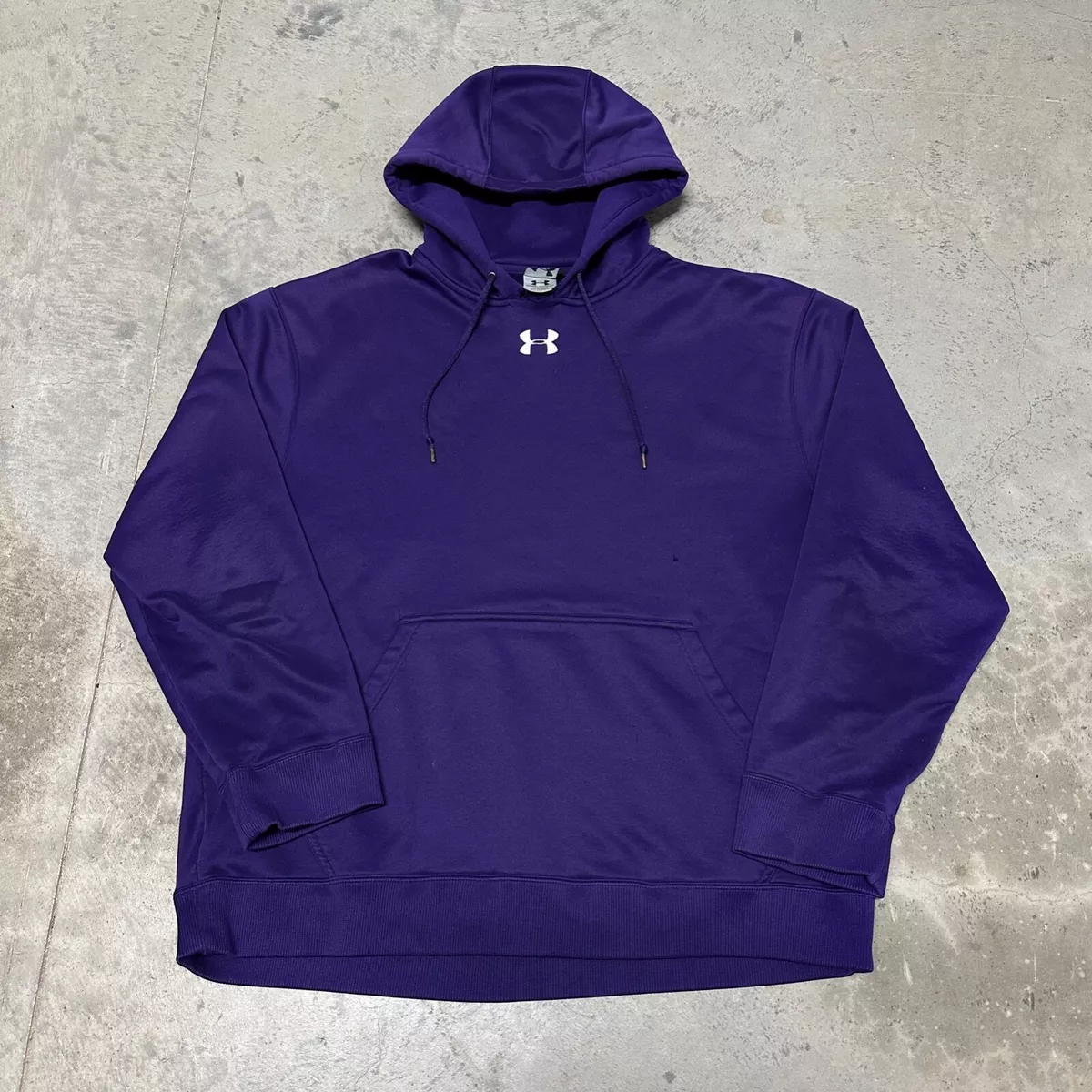 Under Armour Sweatshirt Adult Large Purple Athletic Hoodie Center Logo