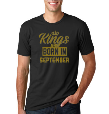 T-shirt Uomo Kings Are Born In September – Regalo Di Compleanno Originale