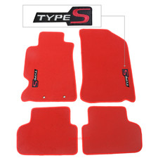 For 02-06 Acura Rsx Red Floor Mats Front Rear Nylon Carpets Non-slip W Types For 02-06 Acura Rsx Red Floor Mats Front Rear Nylon Carpets Non-slip W Types
