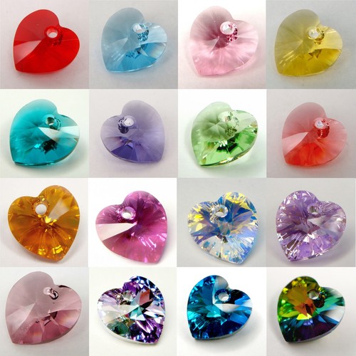 Original Swarovski Kristall #6228 Xilion Herz Charm ~ 10,3 x 10 mm ~ viele Farben