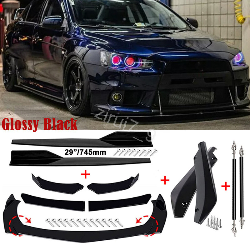 For Mitsubishi Lancer Front Rear Bumper Lip Spoiler Splitter Body Kit Side Skirt