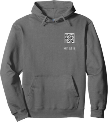 Rick Roll Small QR Scan Code Funny Joke Gift Unisex Hooded Sweatshirt