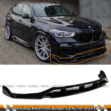 GT Style Glossy Black Front Bumper Lip Splitter For 2019-2023 BMW X5 G05 M Sport