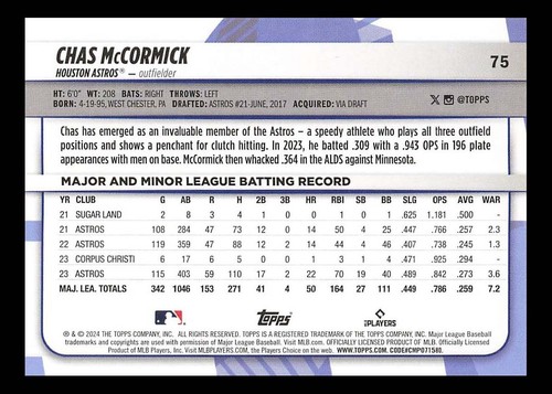2024 Topps Big League - #75 Chas McCormick - Picture 2 of 2