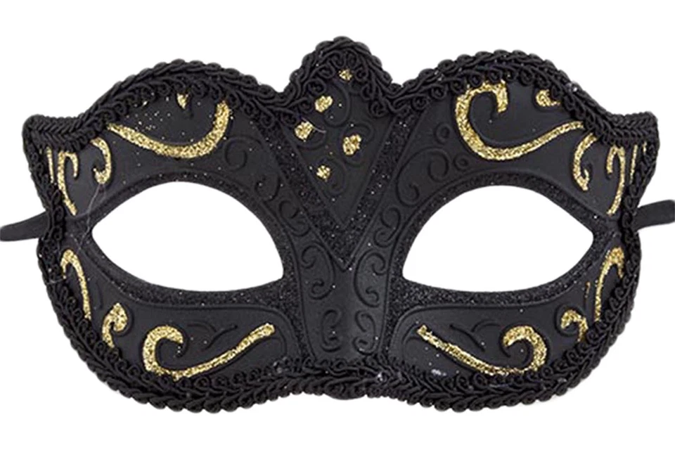 Glitter Mask Mardi Gras Costume Masquerade Venitian Prom Custom Party - Image 2 of 4