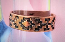 Hand Crafted Copper Ring~ Native American Pattern Symbols ~Copper Healing Effect