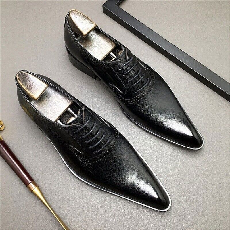 Elevate your style with our Genuine Leather Pointed Toe Formal Business Dress Shoes for Men.