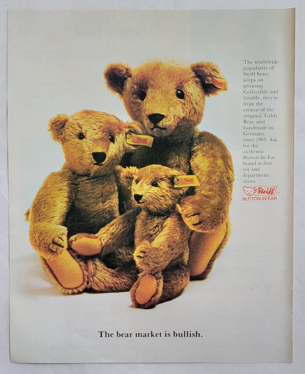 ぬいぐるみ Antique Steiff Teddy Bear 1984 Vintage Steiff Original Teddy Bear ~ Collectors Edition Set