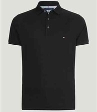 Tommy Hilfiger Men's Slim Fit Cotton Stretch Mesh Short Sleeve Polo Shirt Black