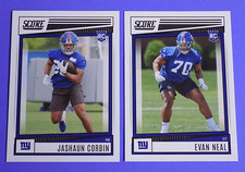 (2) 2022 Score N.Y. GIANTS RCs Rookie Cards 320 EVAN NEAL & 348 JASHAUN CORBIN