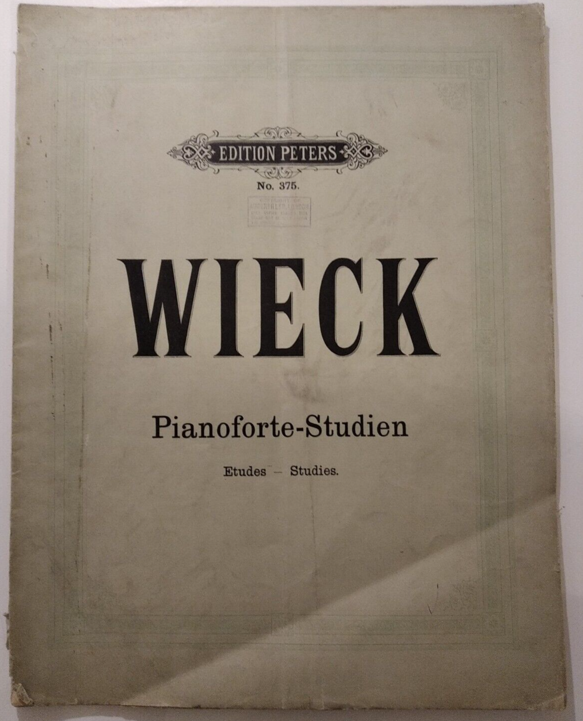 Pianoforte Studies Piano Music by Wieck, Friedrich